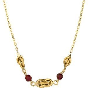 COLLIER ANTILLAIS NOEUD-GRENAT 4 & 6 MM 45CM