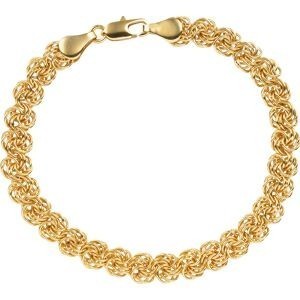 Bracelet plaqué or maille macaron 0.70mm/19cm