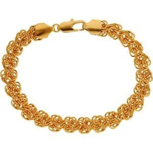 Bracelet maille macaron 9 mm en plaqué or, 21 cm, élégant et raffiné.