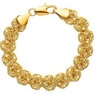 Bracelet plaqué or maille macaron 13,5mm/21cm