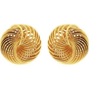 Boucles d’oreilles puces motif macaron en plaqué or, élégantes et raffinées, au design délicatement texturé. 