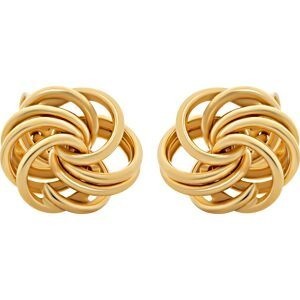 Boucles d’oreilles puces macaron 9 mm en plaqué or, au design élégant mêlant une surface lisse et une délicate maille texturée. 