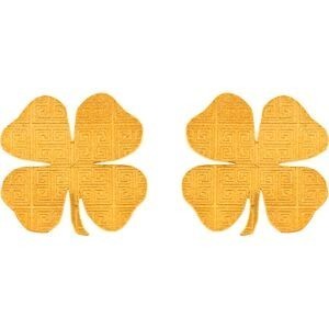 Boucles d’oreilles puces trèfle 2 × 2 cm en plaqué or, élégantes et lumineuses.