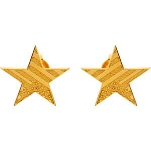 Boucles d’oreilles puces étoile drapeau US 1 × 1 cm en plaqué or, design discret et élégant. 