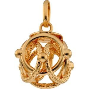 PENDENTIF EN PLAQUE OR CYCLONE LISSE 12MM