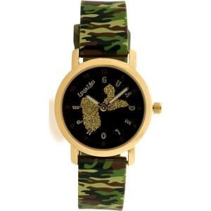 Montre enfant lou&leo carte guadeloupe glitter dore